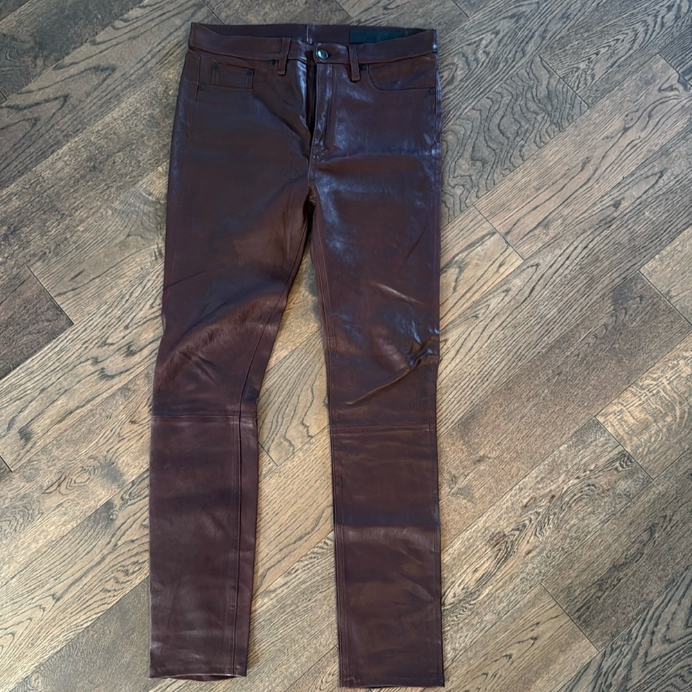 Rag & Bone mahogany leather pants